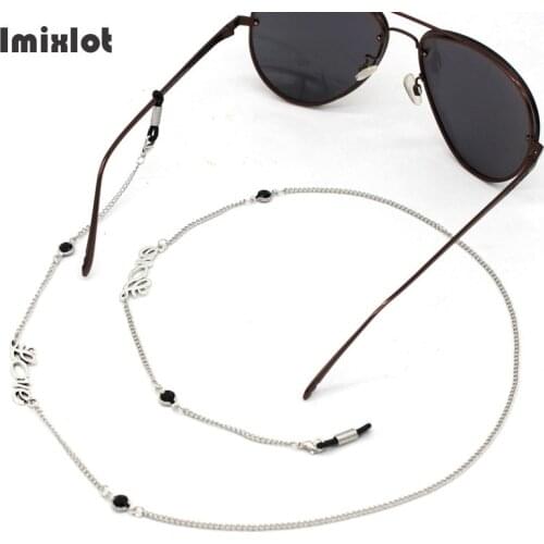 Fashion Love Letter Mask Chains Glasses Chain Women Men Metal Sunglasses Lanyards Eyewear Cord Holder Neck Strap Rope