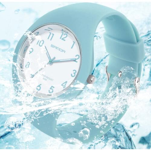 SANDA New Silicone Candy Womens Watch Girls Clock Fashion Simple Casual Watches Couple Quartz Watch Soft Reloj Mujer 2021