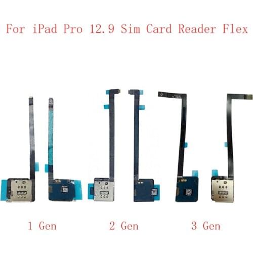 SIM Card Tray Reader Holder Connector Flex Cable Ribbon Socket Port For iPad Pro 12.9 1Gen 2 Gen 3Gen Sim Card Reader Flex