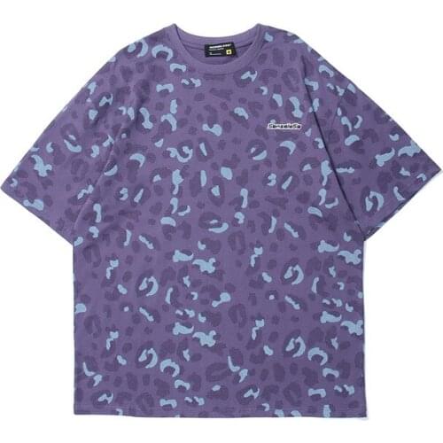 Fashion Brindle print T Shirt Men Cotton Streetwear T-shirt Short Sleeved Japanese style Tee Tops mens Clothing Tops