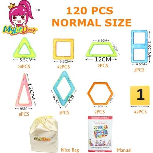 MylitDear Kids Toys 120PCS Enlighten Bricks Educational Magnetic Designer Toy 3D DIY Model Building Blocks Toys For Children