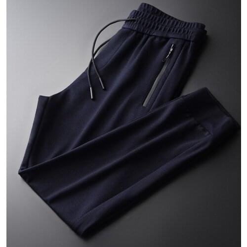 Classic Autumn Male Pants High Quality Solid Color Casual Sport Mens Trousers Fashion Slim Fit Elastic Waist Man Pants