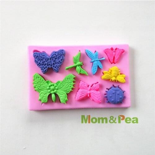 Mom&Pea 0534 Free Shipping Butterfly Dragonfly Shaped Silicone Mold Cake Decoration Fondant Cake 3D Mold Food Grade