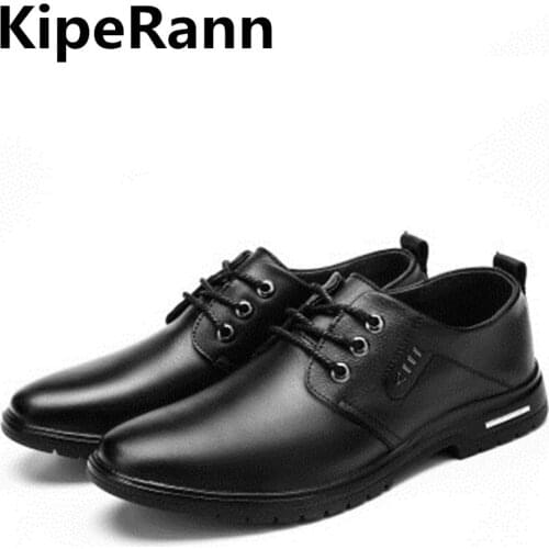 2018 leather casual mens shoes fashion mens flat shoes round head comfortable office mens dress shoes large size dance shoes