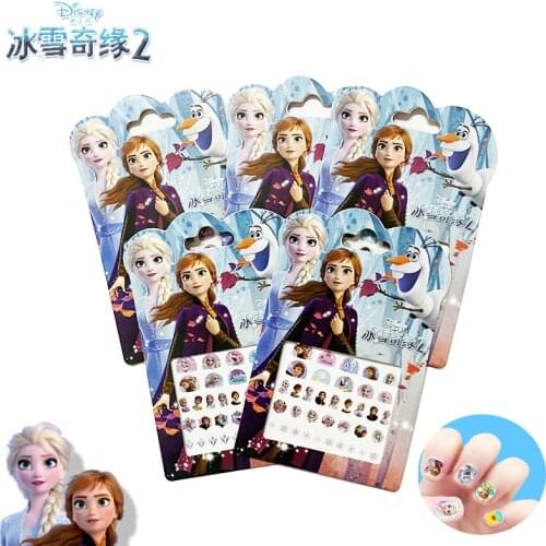 Disney frozen 2 elsa anna Nail Stickers Toy new My Little Pony Sofia White snow Princess Mickey Minnie girls toys for kids gift
