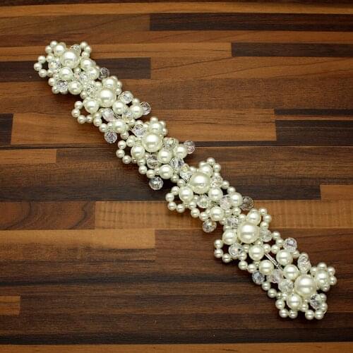 New Handmade White Pearl Bridal Headdress Beads Bridesmaid Headpiece Rhinestone Wedding Headband For Bride Hair Band Jewelry