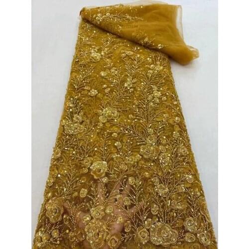 The new exquisite sequin flowers + bead tube tulle embroidery, high quality and low price, suitable for fashionable ladies' dres