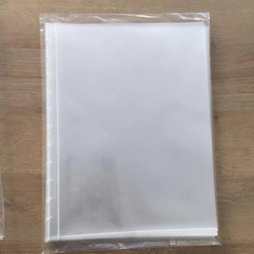 25 Sheets A4 Size Mushroom Hole Information Booklet Inner Page Thick Plastic Refill Inner Page Works Protection File Folder