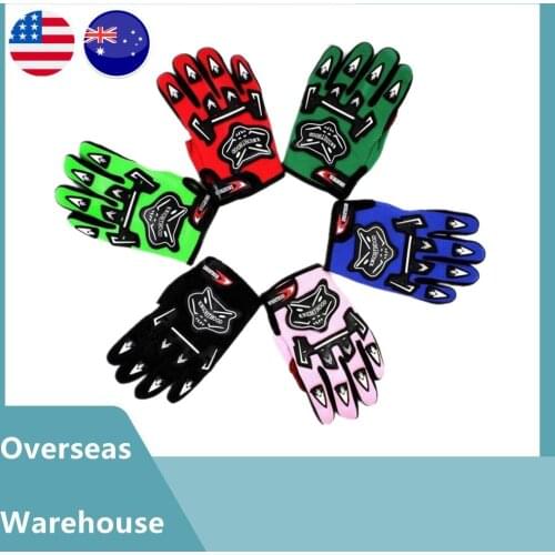 A Pair Full Finger Guantes Motorcycle Racing Gloves Aaccessories For Kids Motocross Bicycle Dirt Pit Bike Cycling Glove