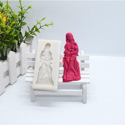 3D Solemn Virgin Mary Styling Silicone Fondant Chocolate Soap Molds Cake Decoration Tools Kitchen Baking Accessories FM1025
