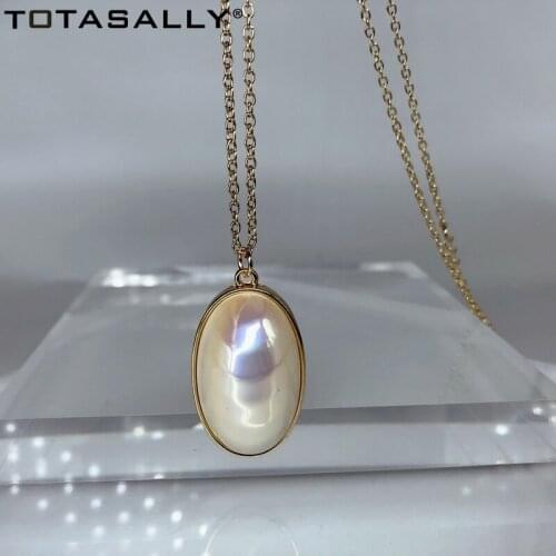 TOTASALLY 2020 Hot Big Pearl Pendant Necklace for Women Cute Oval Simulated Pearl Earrings Geo Ladies Finger Rings Dropship