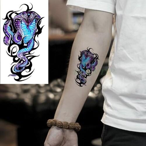 Waterproof Temporary Tattoo Stickers Snake Fake Tatto Flash Tatoo Tatouage Neck Hand Back Foot Arm for Girl Women Men
