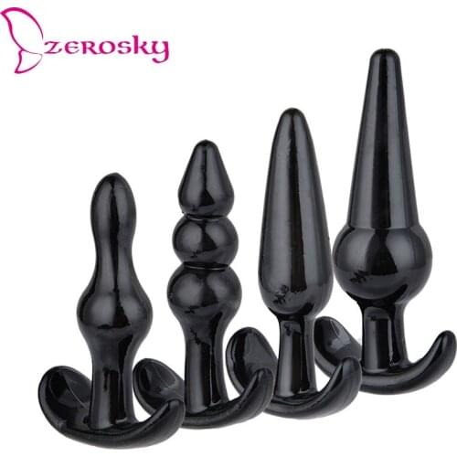 Zerosky 4pcs/set Anal Booty Beads Ball Anal Sex Toy Adult Butt Plug Dildo Anal Plug Insert Ball Anal Sex Toys