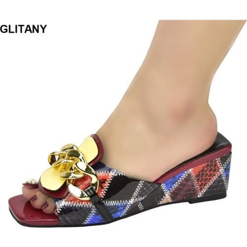 Women Metal Decoration Wedding Shoes Bride Wedges Shoes for Women Open Toe Pumps Mixed Colors Platform Stiletto Heels