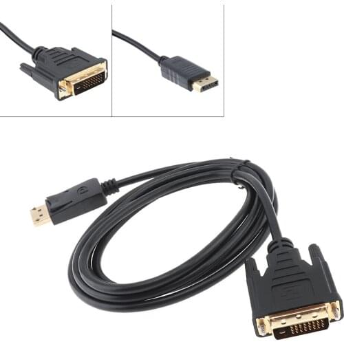 ZMT-89885 1.8M 3 in 1 DP to DVI Adapter Cable Displayport to DVI Adapter 24+1 Conversion Line Fit for Lenovo / HP / PC