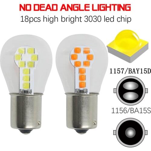 100pcs P21W BA15S Led 1156 1157 BAY15D P21/5W Auto Brake Light Reserve Light Car Led Bulbs Turn Signal Lamp Parking Light 12v