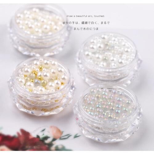 2 box Charm Pearls 3D Nail Art Decorations Mixed Metal Caviar Beads Shiny Jewelry Fashion Designs Manicure Books Accessories