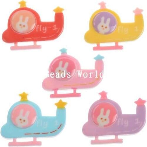 20 Pcs Random Mixed Helicopters Flatback Resin Scrapbook Embellishment Cartoon Shose/Hair Finding Decoration 36x30mm(W04695 X 1)