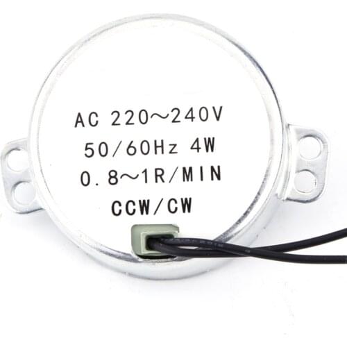 220-240V AC Electric Synchronous Motor Geared Motor 4W CW/CCW 0.8-1RPM