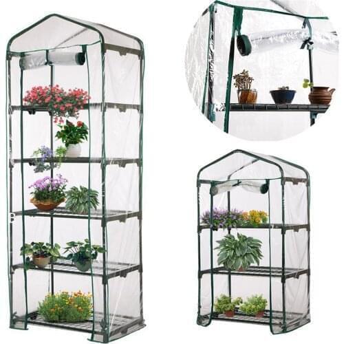 3/4/5 Tier PVC Warm Garden Household Plant Greenhouse Cover Waterproof Protect Garden Plants Flowers (without Iron Stand)