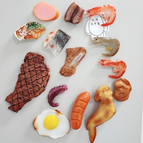 Simulated Food Refrigerator Sticker 3D Three-dimensional Refrigerator Sticker Creative Message Magnetic Sticker