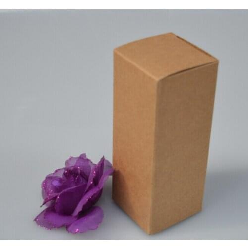 50pcs/lot-3*3*14cm Kraft Paper Box for Essential Oil Perfume sample bottle Lipstick DIY Craft Storage Box valve tubes