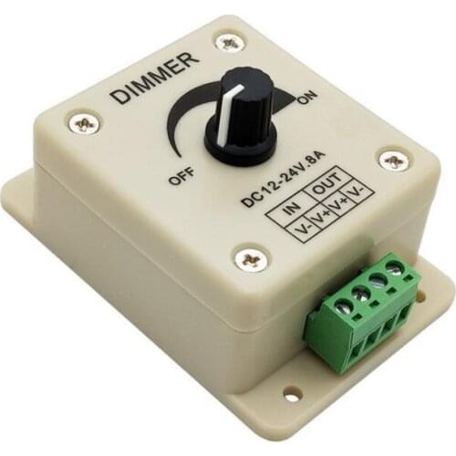 8A LED Dimmer Switch DC 12V 24V Adjustable Brightness Lamp Bulb Strip Driver Single Color Light Power Supply 5050 3528 Strip
