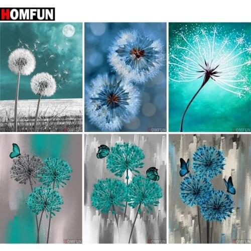HOMFUN Diamond Painting Full Square/Round Drill 5D DIY "Dandelion Butterfly" Daimond Embroidery Rhinestone Cross Stitch Decor
