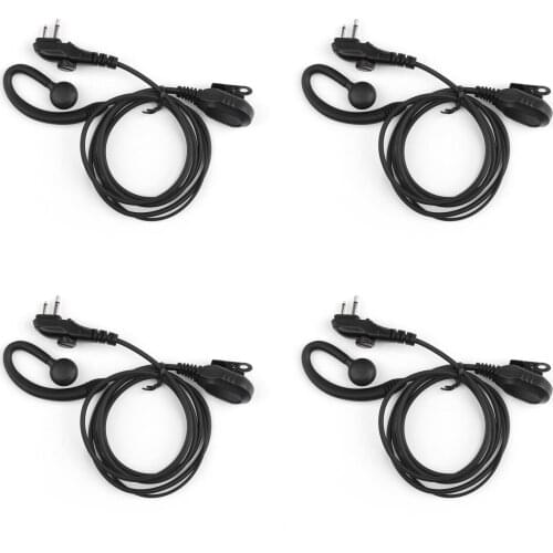 Artudatech 4Pcs 2 Pin G-Shape Ear Hook Earpiece For Hytera Radio PD500 PD560 TD510 TD520