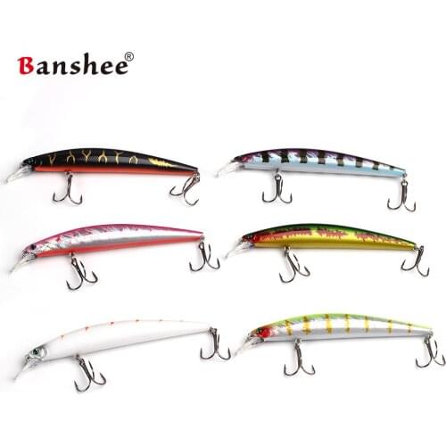 Banshee 6pcs/lot 115mm 10g VM01 Maximus shallow diving Jerk Minnows Floating Fishing lure Jerkbait Hard Artificail Bait