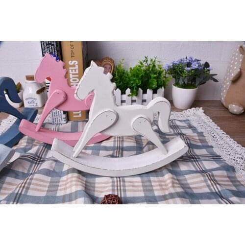 1PC Wooden Rocking Horse Balance Home Decor Kids Toys wood hand Carved Gifts Childrens Room Decoration Wood Crafts NU 001