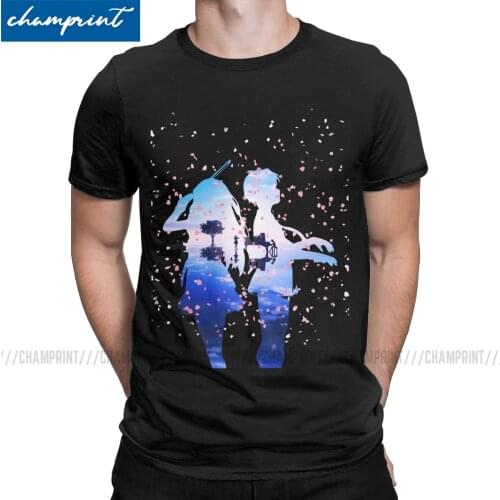 Novelty Your Lie In April Shigatsu Wa Kimi No Uso Anime Kaori & Kousei T-Shirt Men T Shirt Kimi No Na Wa Anime Tee Shirt Classic