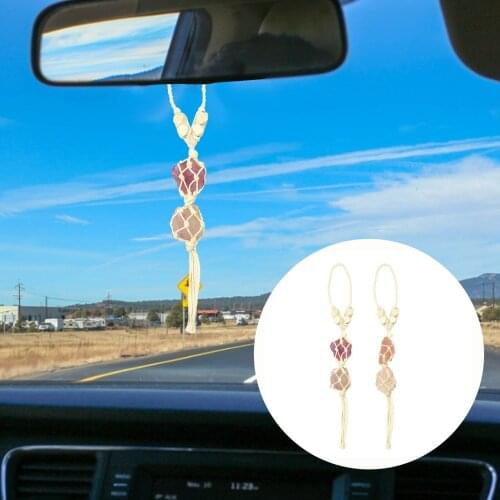 Healing Stone Feng Shui Ornament Gemstone Tassel Spiritual Meditation Hanging Feng Shui Ornament Reiki Stones Car/Home Decor
