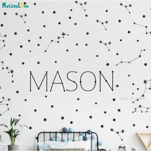 Personalized Name Kids Room Wall Decals New Design Removable DIY Stars Sticker Home Decoration Murals Lovely YT4847