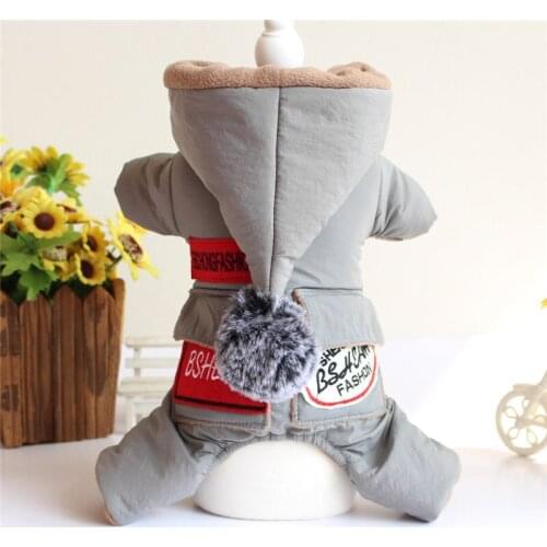 New Autumn Winter Xs Dog Clothes For Small Dogs Girl Boy Teddy Fleece Thick Gray Wadded Jacket Puppy Hoodie Pet Clothing