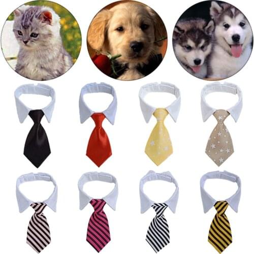 New Collar Tie Dog Stripe Adjustable Neck Cat Harness Bow Tie Puppy Necklace Party Holiday Cat Accessories