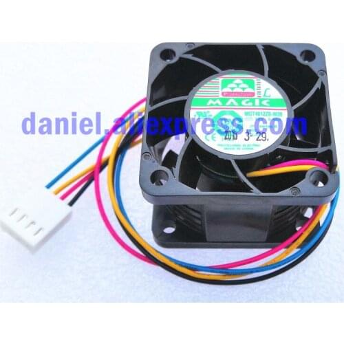 Original magic mgt4012zb-w28 12V 0.40a 4028 4cm double ball 4-wire temperature control cooling fan