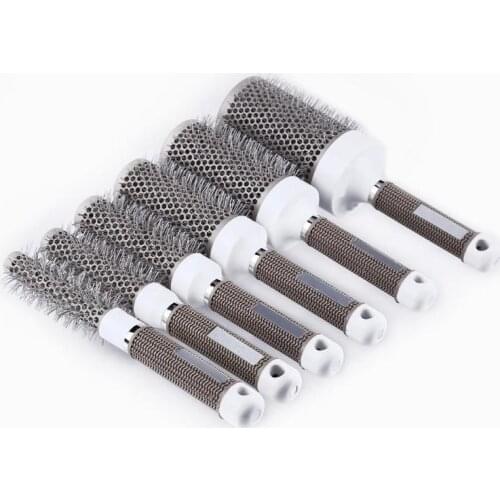 Professional Hair Dressing Brushes High Temperature Resistant Ceramic Iron Round Comb Hairbrushes Hair Styling Tool