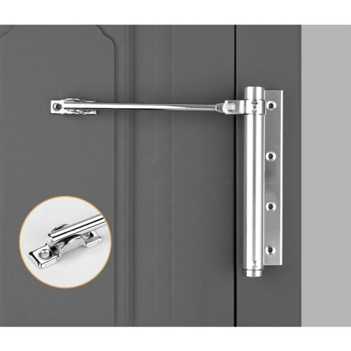 Adjustable Door Automatic Closer Aluminum Alloy Automatic Door Spring Silver Tone Intensity, Suitable for Fire Door 40 Kg