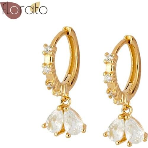 Crystal Pierced Hoop Earrings 925 Sterling Silver Seven Star Ladybug Drop Earrings Jewelry Fashion Elegant Premium Birthday Gift