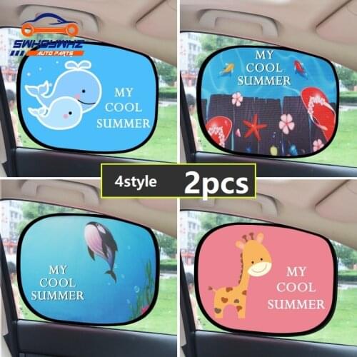 1 pair Car Side Window Sunshade Cartoon Patterned Auto Sun Shades Protector Foldable Car Cover for Baby Child Kids Car Styling