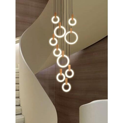 Modern LED Stairs Long Chandelier Nordic Designer Decoration Living Room Decoration Chandelier Bedroom Lighting Home Chandelier