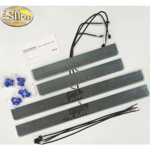 Led door sill For Kia KAROQ Door scuff pedal door threshold wearproof courtesy blinking lights