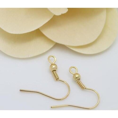 T12944)Wholesale 12 pieces 18*15mm 24K Gold Plated Brass Earrings Hooks Diy Jewelry Findings Accessories High Quality