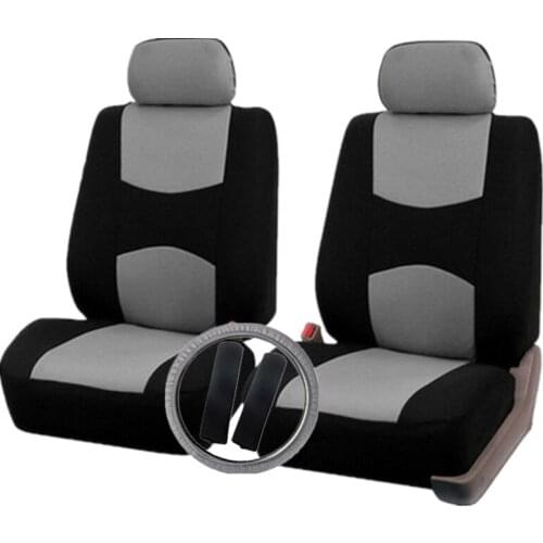 Universal Car Seat Cover Full Seat Covers for Crossovers Sedans Auto Steering Wheel Cover