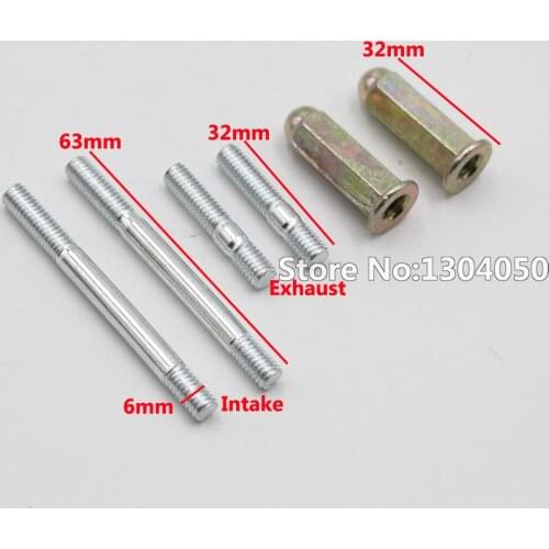 Exhaust Nuts & Studs For Chinese Scooter GY6 Moped 139qmb 157qmi 50cc 80cc 125cc 150cc