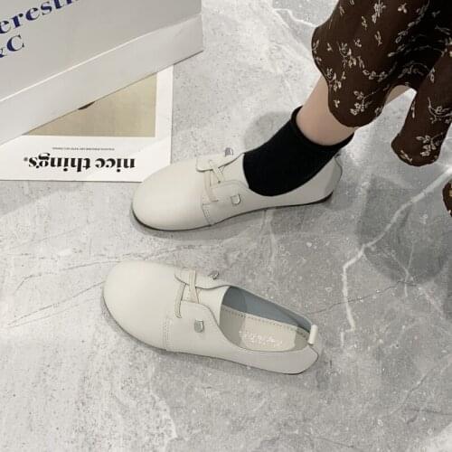 2020 explosion models Lace-up spring fashion wild shoes solid color Round head elegant daily womens shoes High Quality U29-27