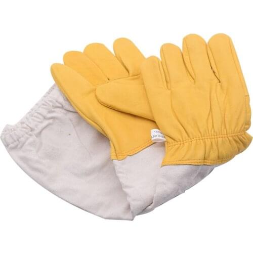 Yellow Gloves Sheepskin Anti-Bee Beekeeping Tools For Beekeeper Protective Glove Canvas Beekeeping Equipment
