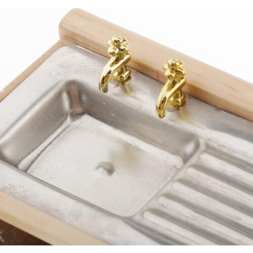 1:12 Dollhouse Miniatures Wooden Cupboard Wash Basin Cabinet Kitchen Furnitures