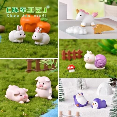 1set squirrel Rabbit Chicken Figurine Miniatures Home Decoration Kawaii Accessories Desk Garden Decor For home